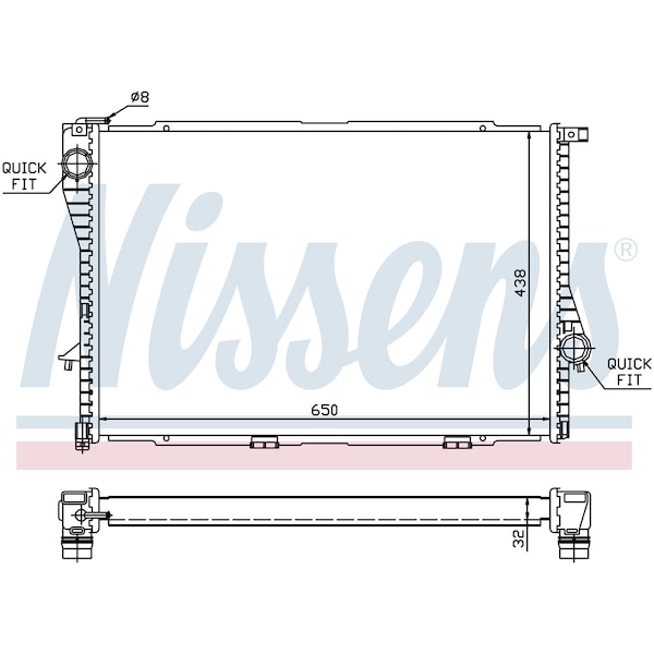 Nissen Nissens Radiator, 60648A 60648A - main